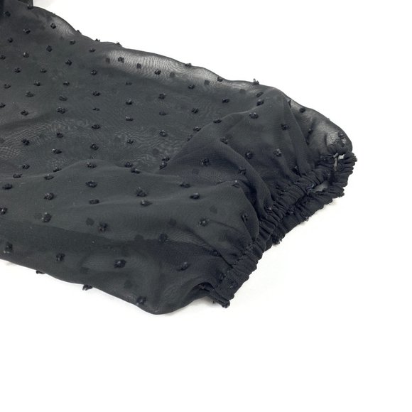 3/$25 Mossimo Sheer Black Mesh Peplum Blouse XS - Picture 3 of 8